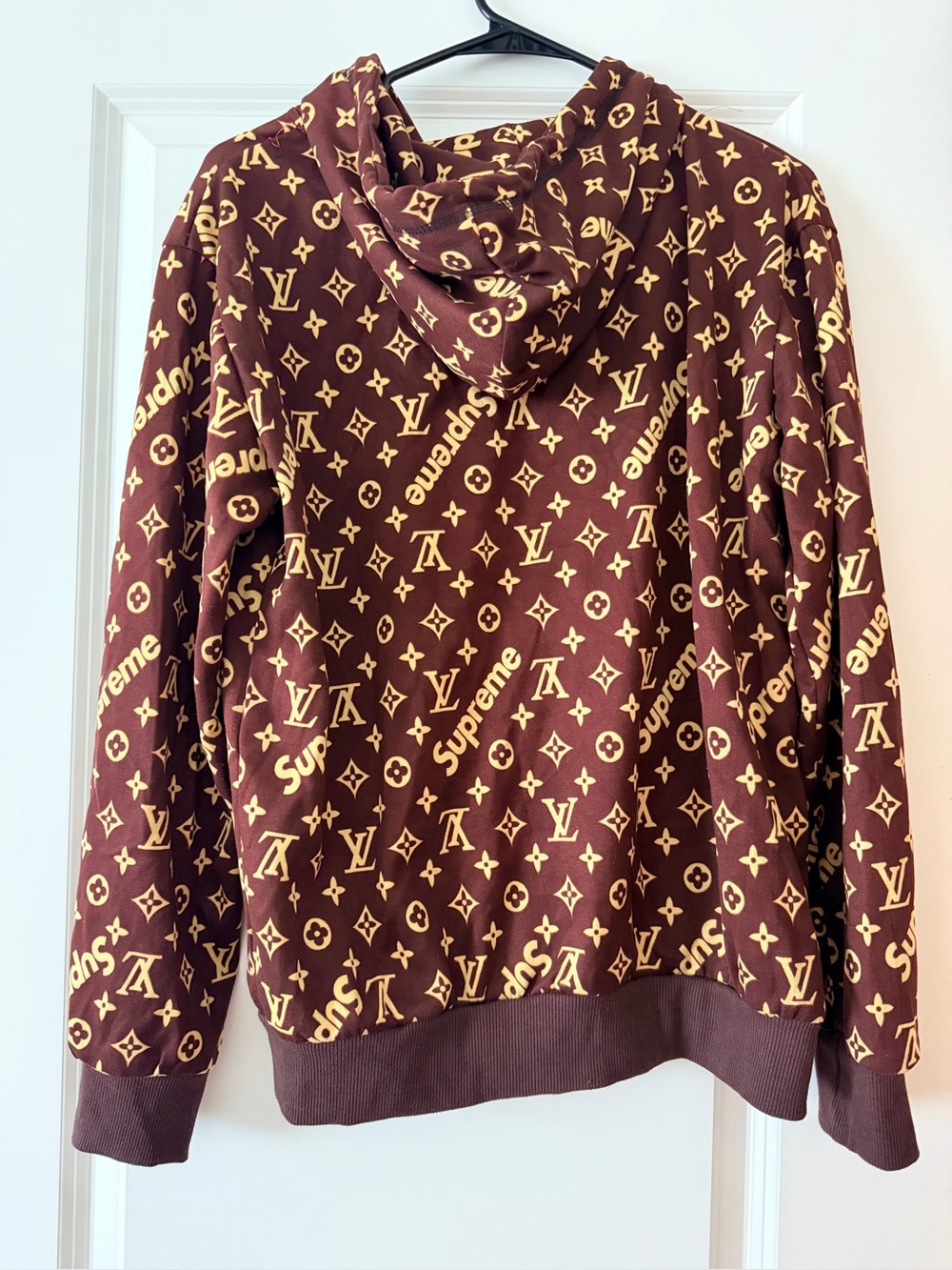 & Other Stories dark brown and Yellow All-Over Logo Hoodie